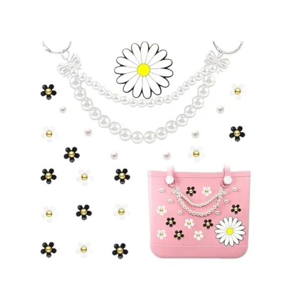 Bogg Bag Charms - Set of 24 - Daisy & Pearl - NEW - Picture 1 of 3